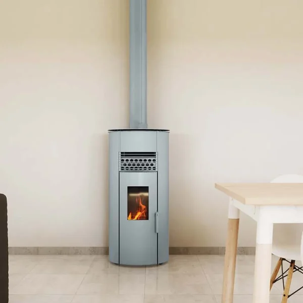 Șemineu vopsit cu vopsea termorezistentă Stove Bright, culoarea albastru