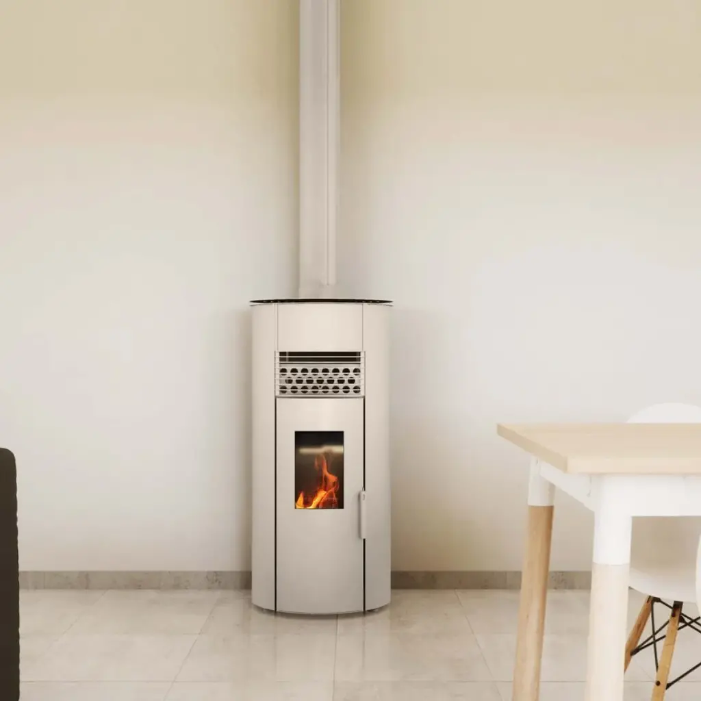 Șemineu vopsit cu vopsea termorezistentă Stove Bright, culoarea bej