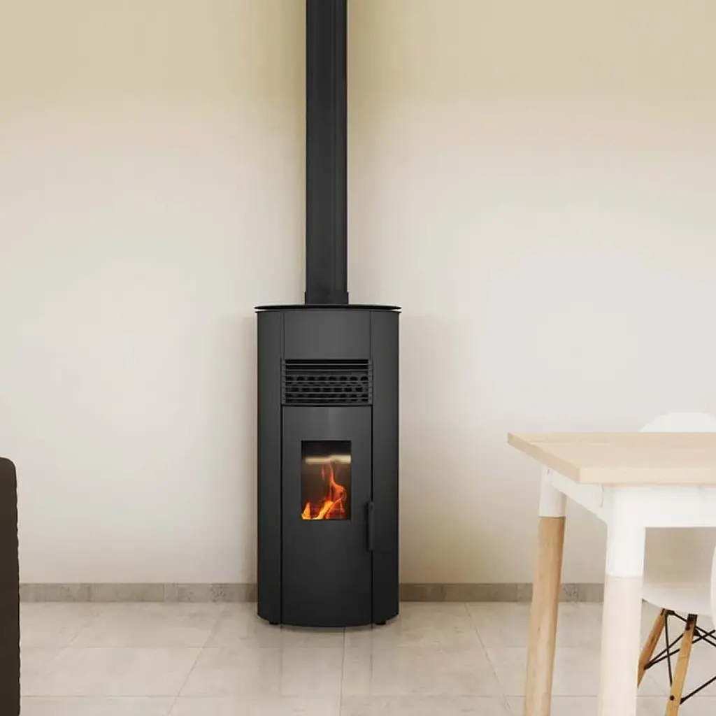 Șemineu vopsit cu vopsea termorezistentă Stove Bright, culoarea negru